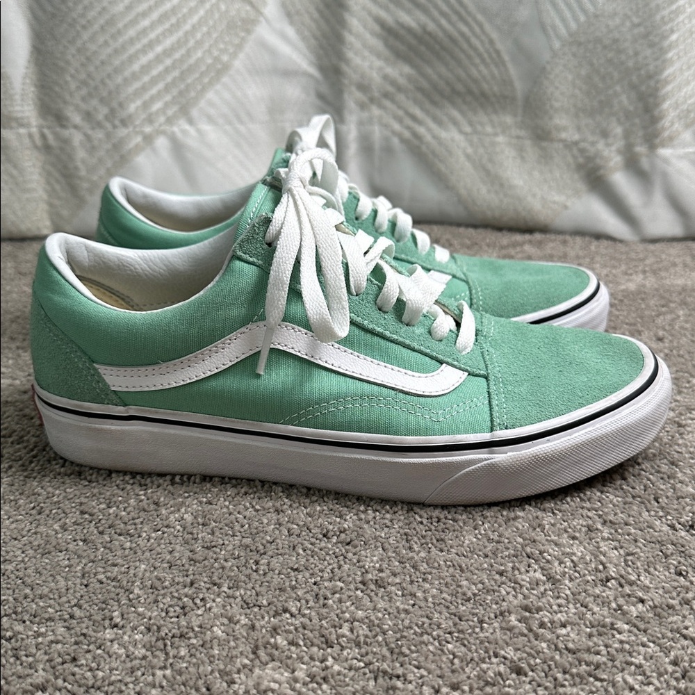 Like new Vans Old Skool sea foam green shoes